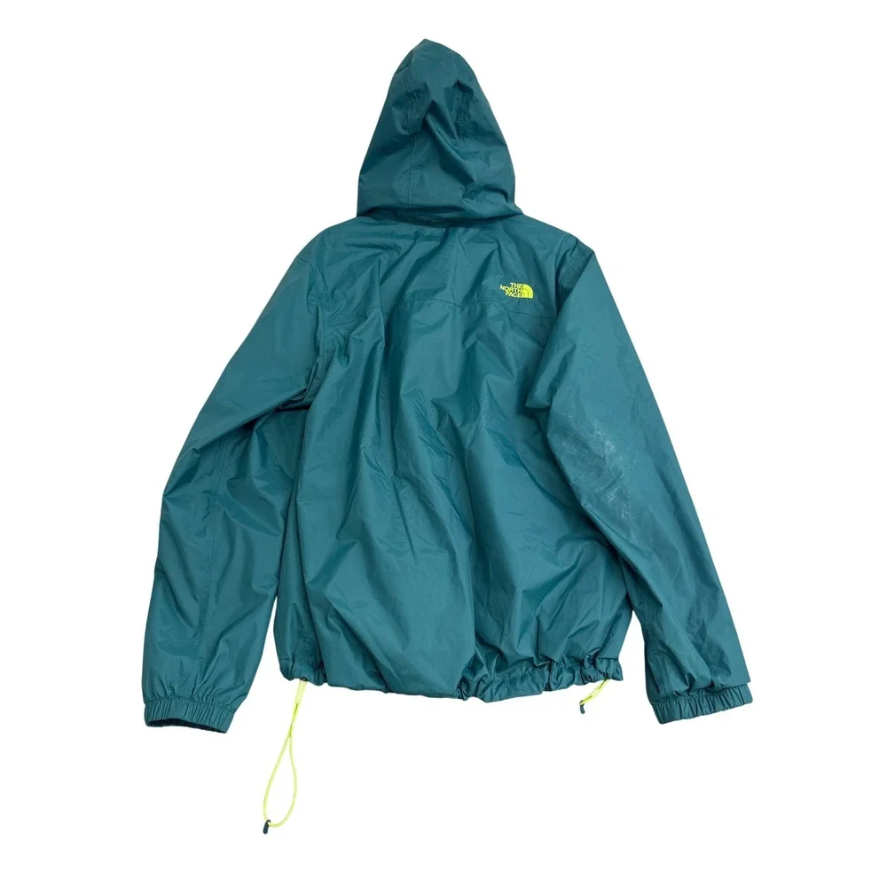 The North Face Mens Resolve 2 Rain Jacket Teal Green Lime Large NF0A2VD5